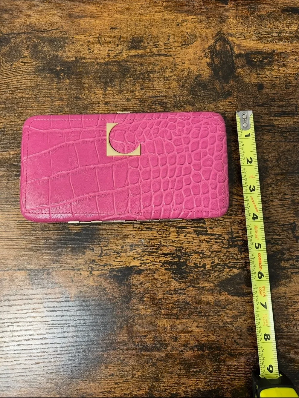Fuchsia Croc-Embossed Zip Wallet - Women’s Clutch